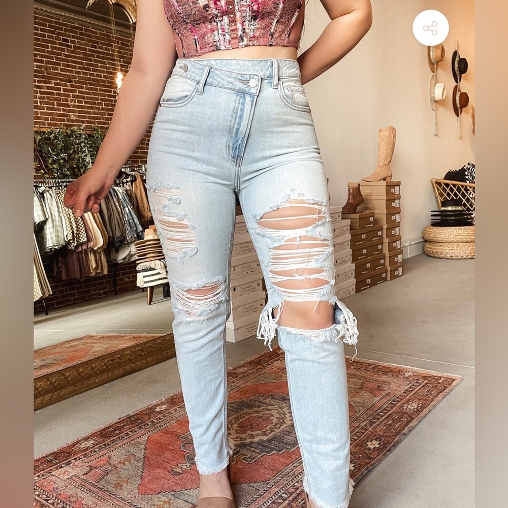 90s inspired Overlap Buttom Denim Sz 13 (dawntayler boutique photo)